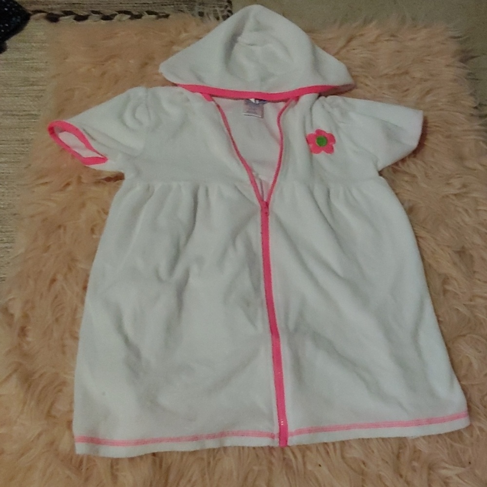 Hooded Terry Cloth Zippered Swim Cover-up